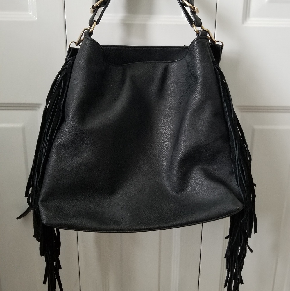 Black fringe purse